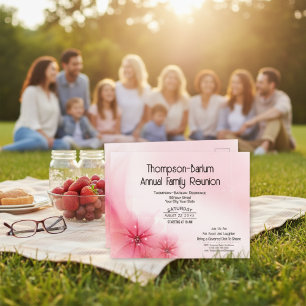 Pink Floral Family Reunion Invitations