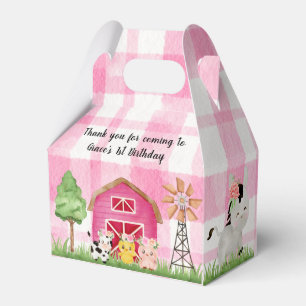 Pink Floral Farm Barnyard Birthday Party Favour Bo Box