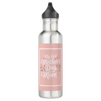 Pink Floral First Mother's Day  710 Ml Water Bottle