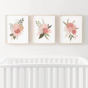 Pink Floral Flower Girl Nursery Decor