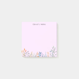 Pink Floral Flower gradient Personalised name Post-it Notes