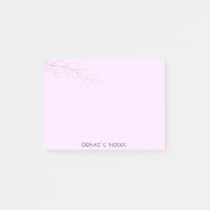 Pink Floral Flower gradient Personalized name Post-it Notes