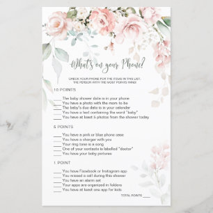 Pink Floral Foliage Baby What's on Your Phone Game