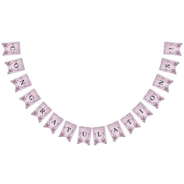 Pink Floral Foliage Bunting Flag (All)