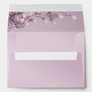 Pink Floral Foliage Envelope