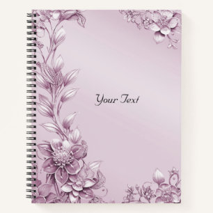 Pink Floral Foliage Notebook