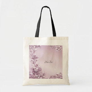 Pink Floral Foliage Tote Bag