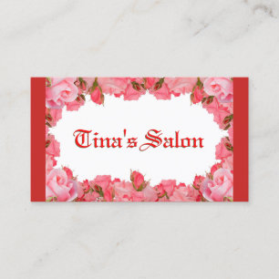 Pink Floral Frame Business Card