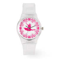 Pink Floral Frame Dancer Silhouette