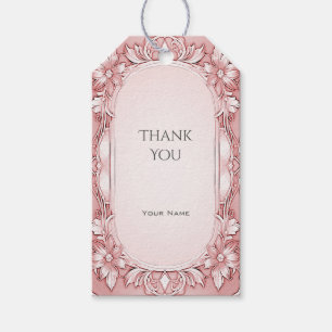 Pink Floral Frame Gift Tag