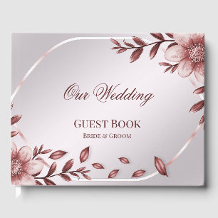 Pink Floral Frame Guest Book