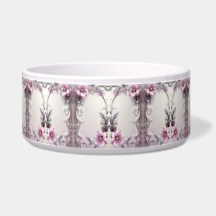 Pink Floral Frame Pet Bowl