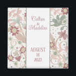 Pink Floral Fun Personalised Inspirivity Wedding  Magnet<br><div class="desc">This pretty wedding magnet features some whimsical pastel flowers and hearts. The fun design has a soft look that is perfect for the spring or summer wedding season. A fun magnet to use as wedding favours or save the date reminders. Find beautiful matching items in the “Spring Vibes” Inspirivity Collection....</div>