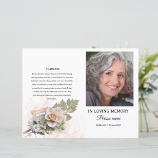 pink  Floral Funeral Program Template