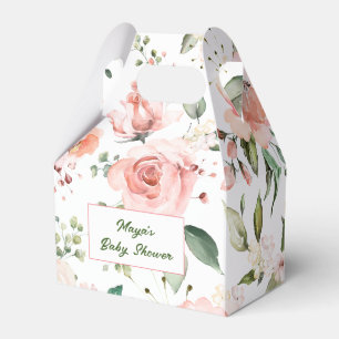 Pink Floral Gable Style Favor Box