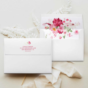 Pink Floral Garden Bridal Shower Envelope