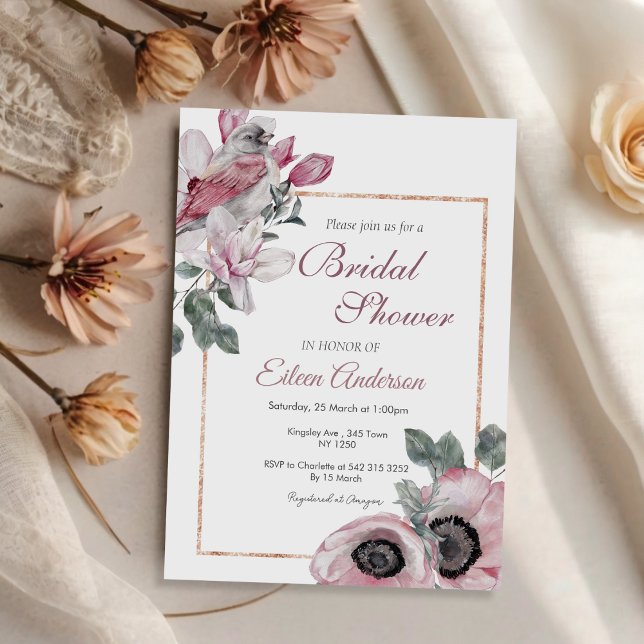 Pink Floral Garden Bridal Shower invitation (Pink Floral Garden Bridal Shower invitation)