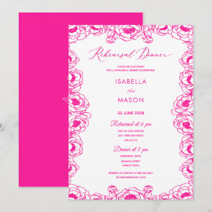 PINK FLORAL GARDEN REHEARSAL WEDDING INVITE