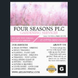 Pink Floral, Gardening Service, Horticulturist Flyer<br><div class="desc">Pink Floral,  Gardening Service,  Horticulturist Advertising Flyer by The Business Card Store.</div>