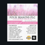 Pink Floral, Gardening Service, Horticulturist Flyer<br><div class="desc">Pink Floral,  Gardening Service,  Horticulturist Advertising Flyer by The Business Card Store.</div>