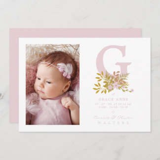 Pink Floral Garland Initial Baby Newborn Name