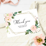 Pink Floral Geometric Bridal Shower Thank You Postcard<br><div class="desc">Pink Floral Geometric Bridal Shower Thank You Postcard</div>