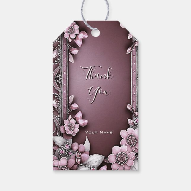Pink Floral Gift Tag (Front)