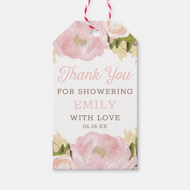 Pink Floral Gift Tags (Front)
