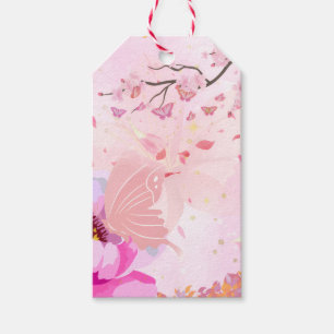 pink floral gift tags