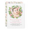 Pink Floral Girl 1st Birthday Invitations | Photo