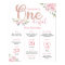 Pink Floral Girl 1st Birthday Milestone Sign