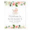 Pink Floral Girl Baby Shower Welcome