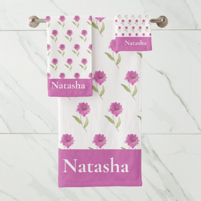 Pink Floral Girly Bath Towel set (Creator Uploaded)