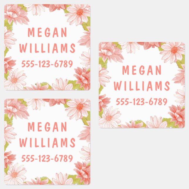 Pink Floral Girly Personalised Name Clothing (Group)
