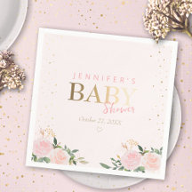 Pink Floral Gold Girl Baby Shower
