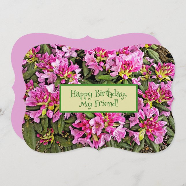 Pink Floral "Happy Birthday, My Friend!" (Front/Back)
