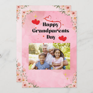 PINK FLORAL HAPPY GRANDPARENTS DAY INVITATION