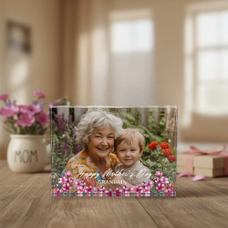Pink Floral Happy Mother’s Day Grandma  Photo Block