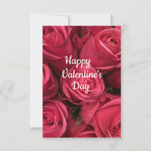 Pink Floral Happy Valentine's Day Card