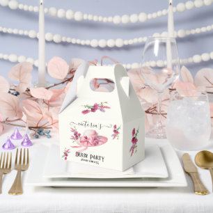 Pink floral Hat Derby Bridal Shower Favour Box