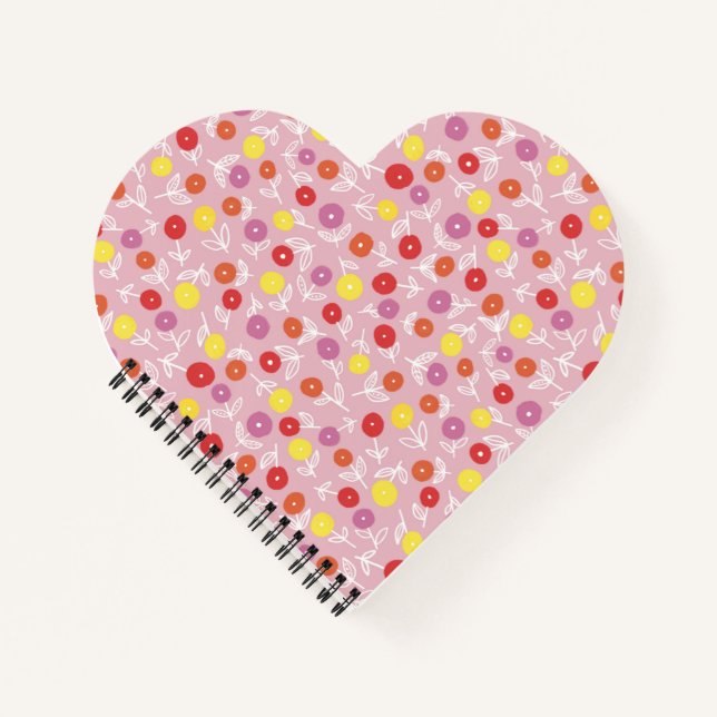 Pink Floral Heart Notebook (Front)