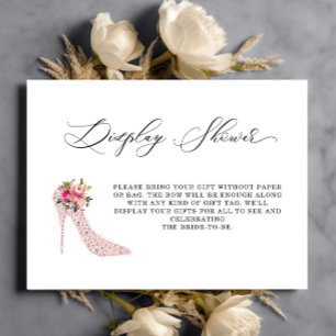 Pink Floral High Heels Display Shower Enclosure Card