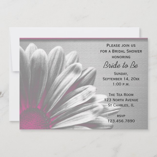 Pink Floral Highlights Bridal Shower Invitation (Front)