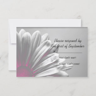 Pink Floral Highlights Wedding RSVP Response Card