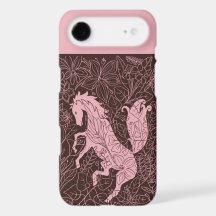 Pink Floral Horse Boho iPhone 17 Air Case 