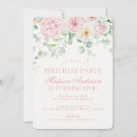 Pink Floral Hydrangea Botanical Birthday Party