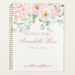 Pink Floral Hydrangea Botanical My First Year Planner<br><div class="desc">There is a baby in bloom! Introducing our Pink Floral Party Decor Collection, where blush pink hydrangeas and cream florals blend seamlessly to bring a touch of elegance to your event. Each piece in this collection is adorned with delicate watercolor blooms, creating a serene and inviting atmosphere for any occasion....</div>