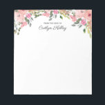 Pink Floral II From the Desk of, Personalised Notepad<br><div class="desc">This beautiful notepad features watercolor flowers in shades of pink and your personalisation.  Use the template form to add your text.</div>
