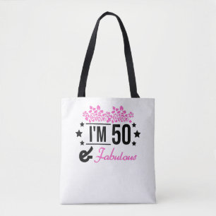 pink floral im 70 years old and fabulous tote bag