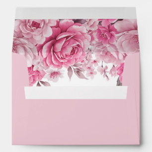 Pink Floral Invitation Envelope